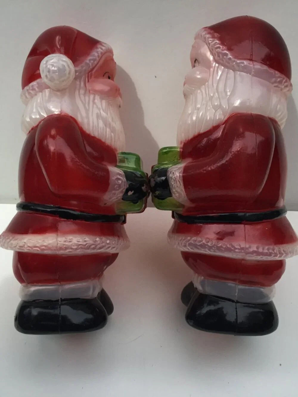 2 VINTAGE SANTA CLAUS BLOW MOLD 9.5